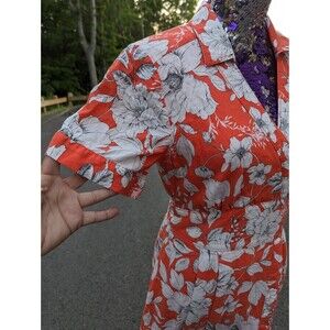 Anthropologie Orange Floral Maxi Dress